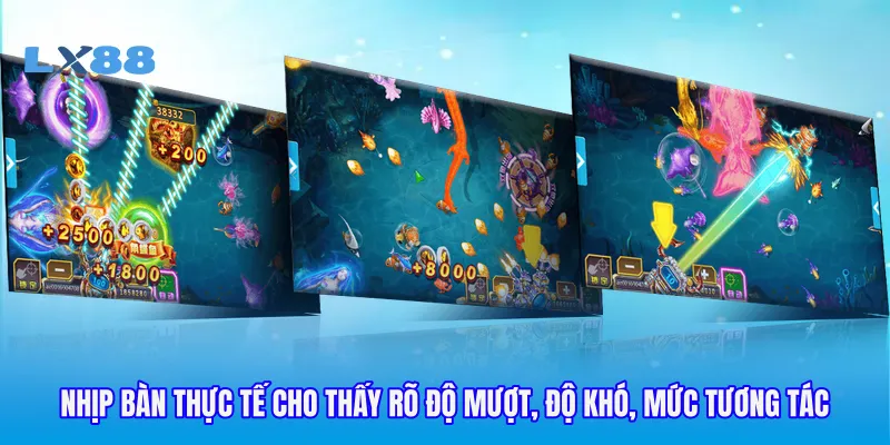 Nhịp bàn thực tế cho thấy rõ độ mượt, độ khó, mức tương tác